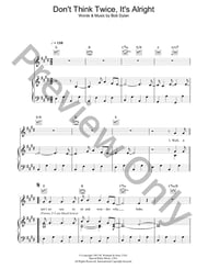 Don't Think Twice, It's Alright piano sheet music cover
